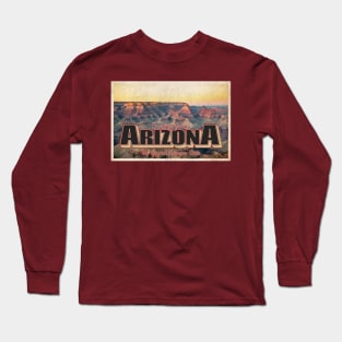 Greetings from Arizona - Vintage Travel Postcard Design Long Sleeve T-Shirt